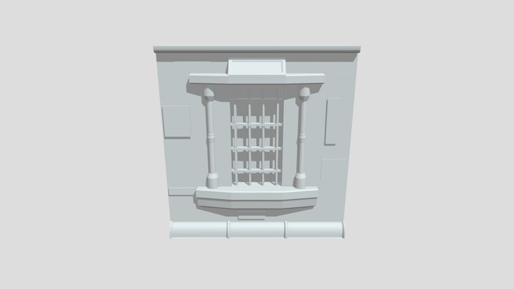 Barred Dungeon Wall 3D Model