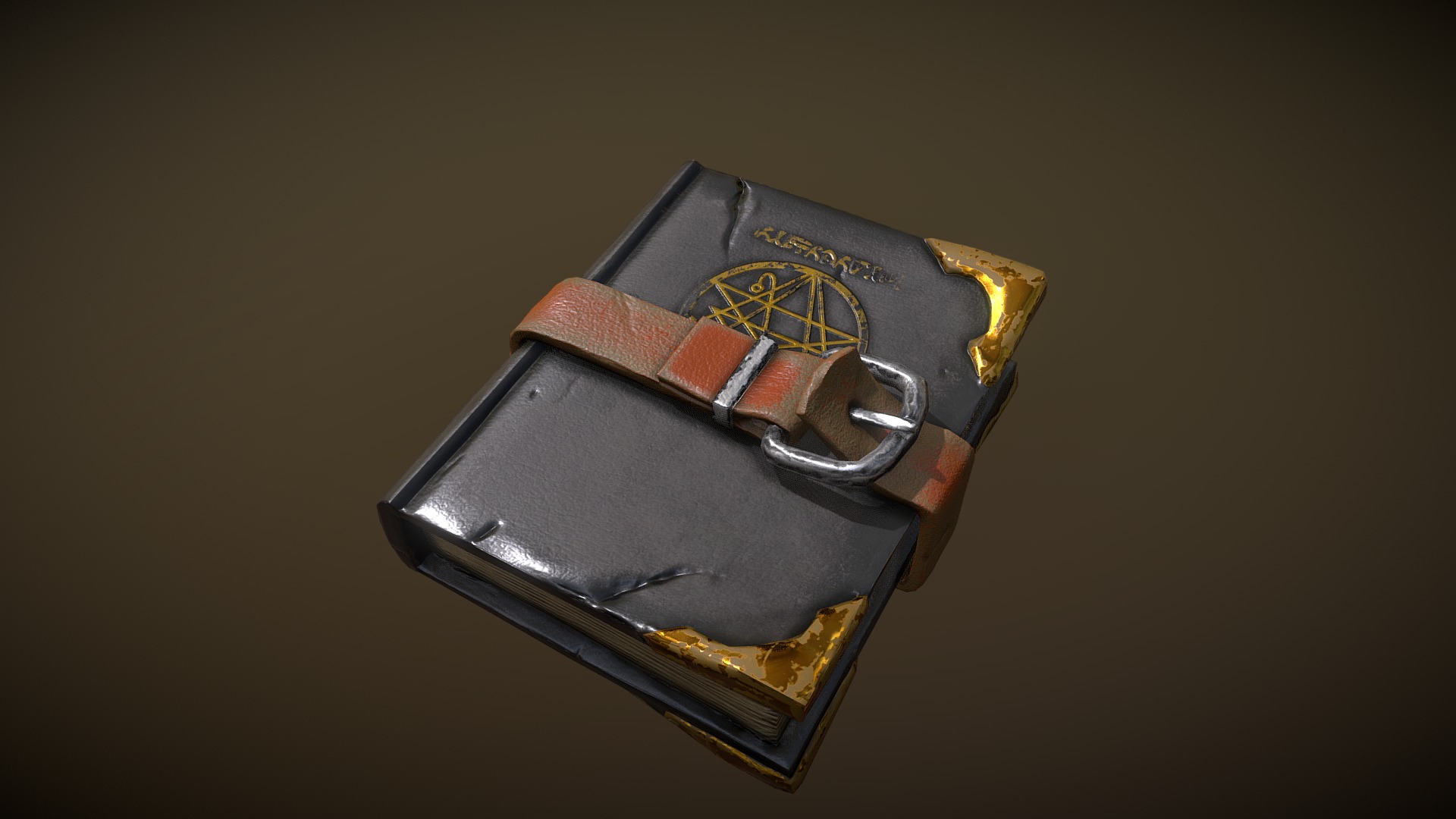 3D model Spell Book - This is a 3D model of the Spell Book. The 3D model is about a gold and black ring.