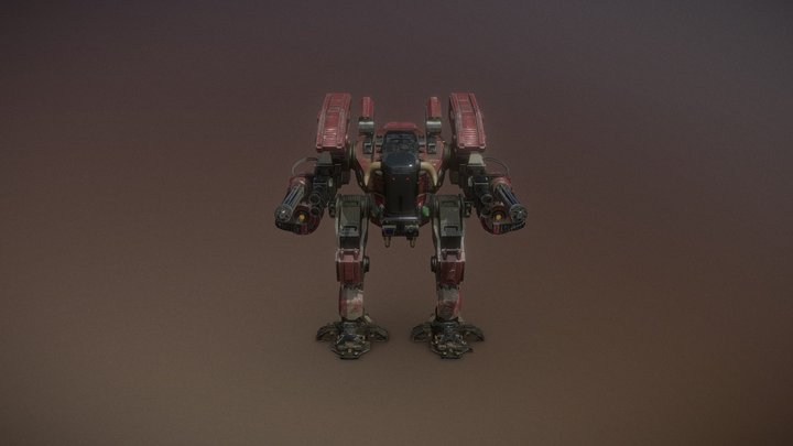 Robot with minigun 3D Model