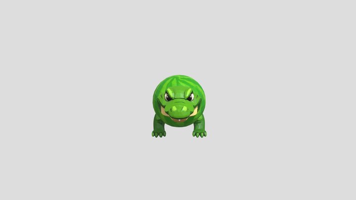 Glorbo Fruttodrillo Brainrot Animated 3D Model