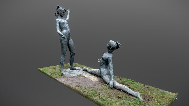 Gymnast girls sculpture 3D Model