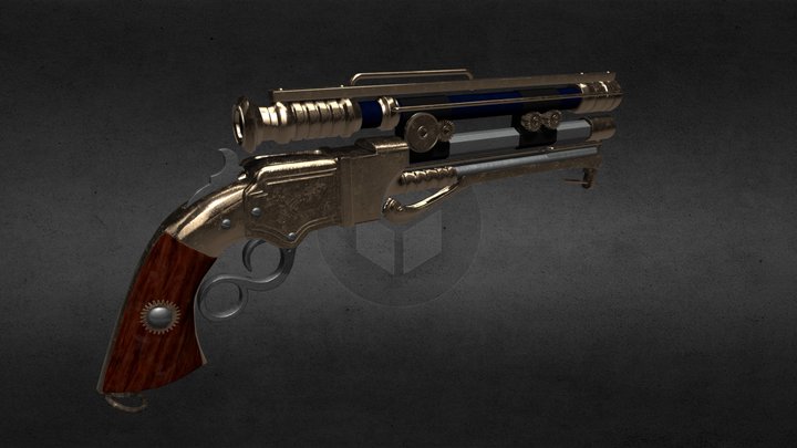 Steampunk Pistol 3D Model