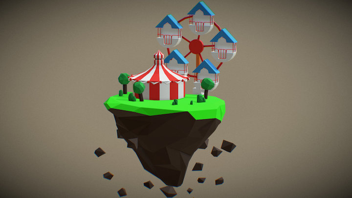 Amusement Park Island 3D Model