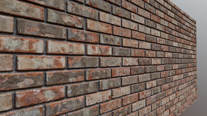 Grungy Brick Wall 3D Model