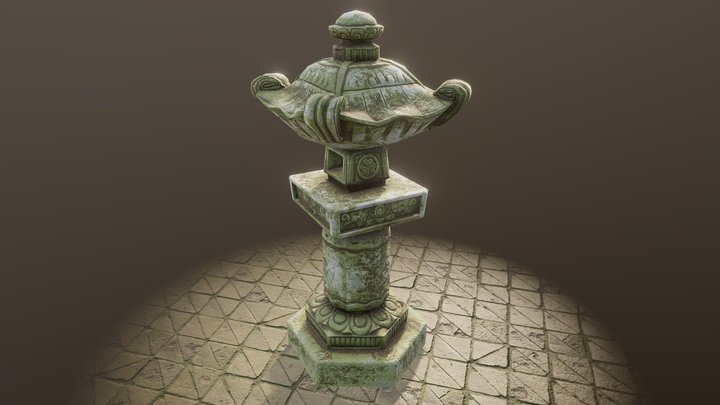 Shogun Temple Pillar {PBR} {Low Poly} 3D Model