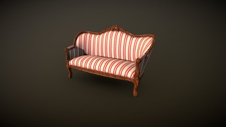 Antique Settee 3D Model