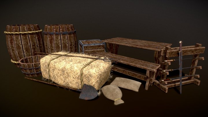 Medieval Props 3D Model