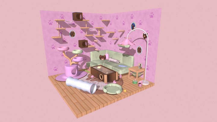 Crazy Cat Lady's Apartment 3D Model