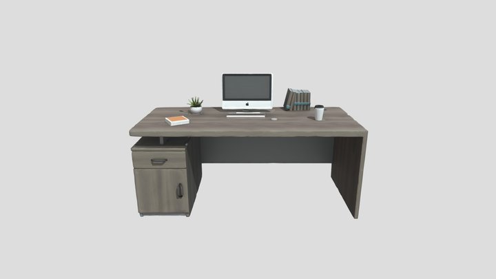 Office Desk Setup 3D Model