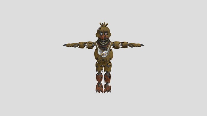 Nightmare Chica Fnaf 4 3D Model