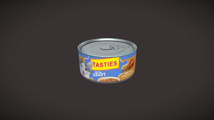 CatFoodCan_Low_32 sided 3D Model