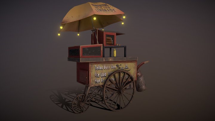 Hot dog kiosk 3D Model