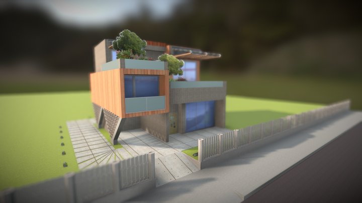 Modern suburban House 3D Model