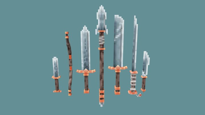 A medieval set of weapons 3D Model