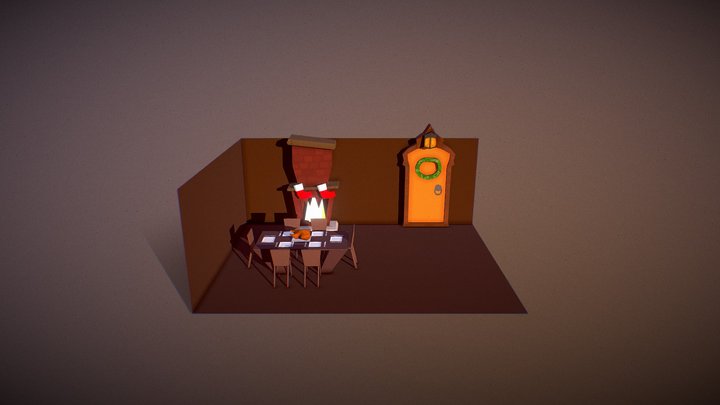 Christmas Dinner Scene 3D Model