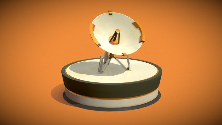 Mars Space Station - Vertical Antenna Turntable 3D Model