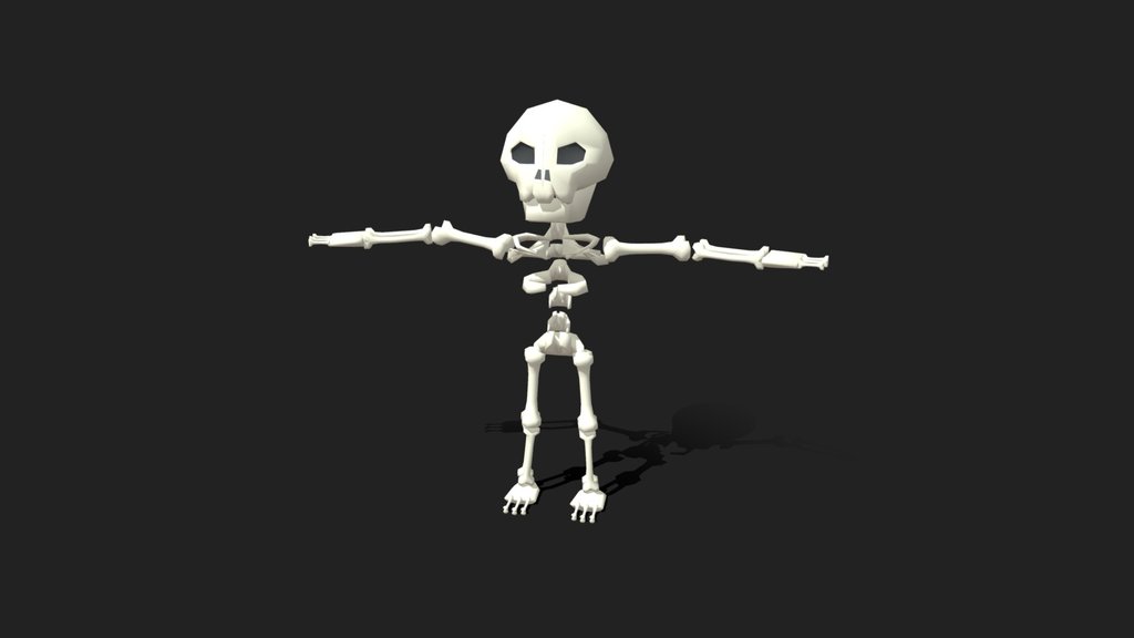 Free Animated Low Poly Cartoon Skeleton — low-poly environment 3D model by Overaction Game Studio