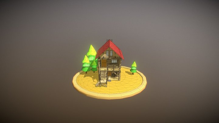 Cabin into forest 3D Model