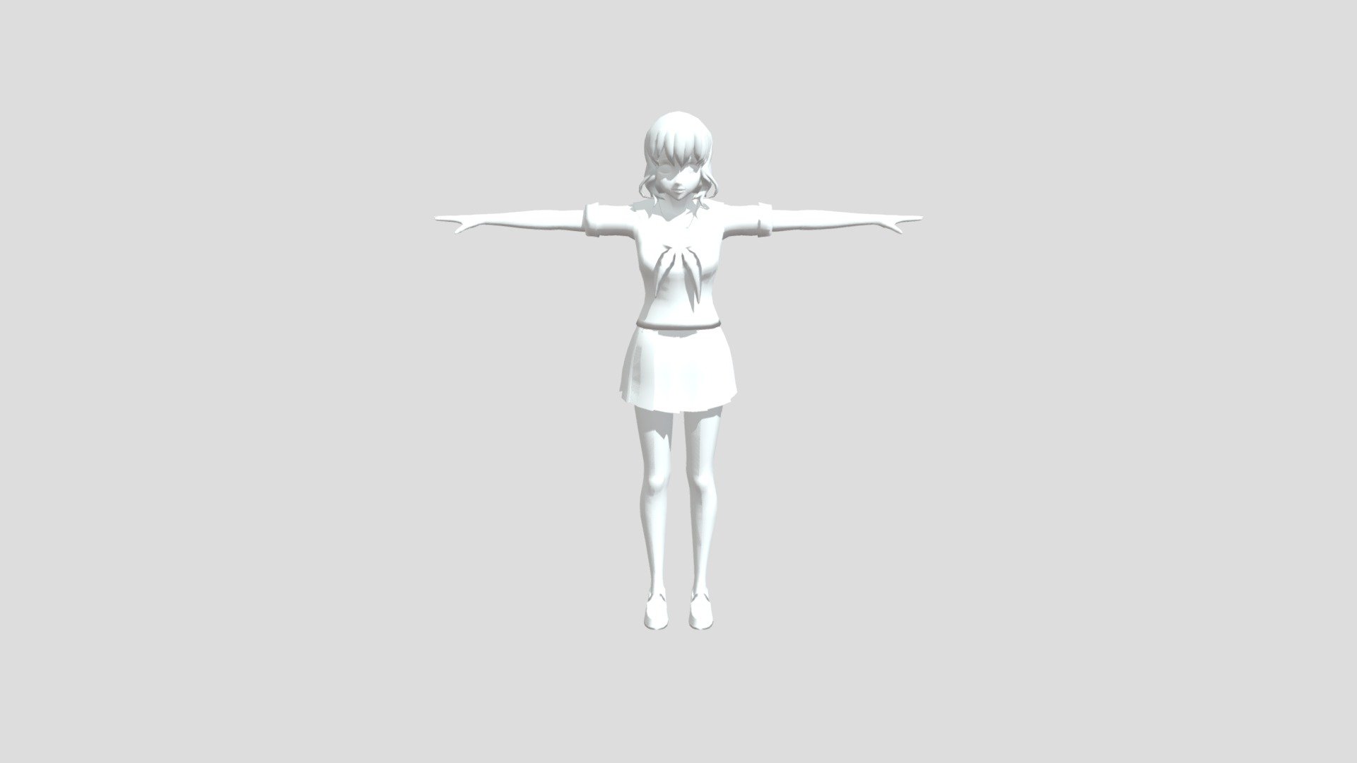 Amai school uniform + armature - 3D model by ...