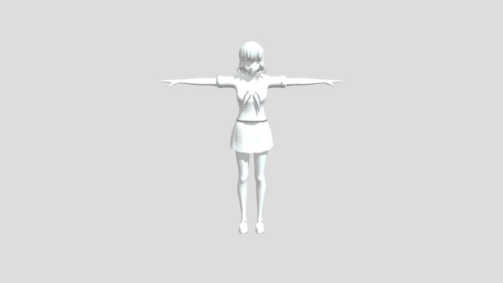 Amai school uniform + armature 3D Model