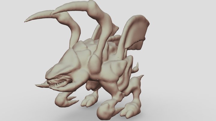 Zergling Zerg Starcraft Uncolored 3D Model