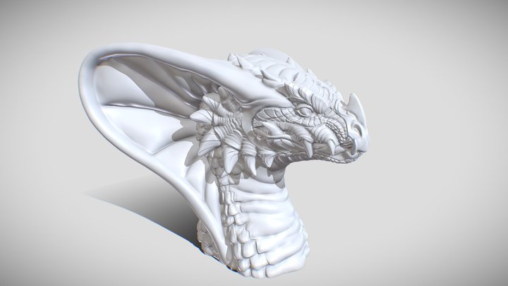 Dragon head 3D print model 57x50x57 3D Model