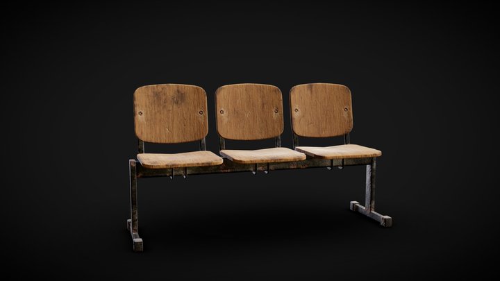 Bench for waiting room 3D Model