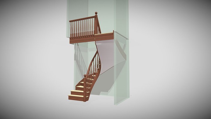180 Spiral Staircase 3D Model