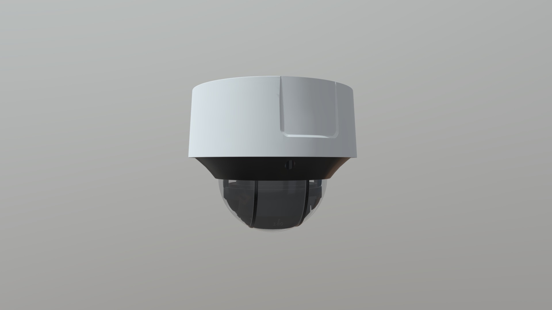 3D model Dome Security Camera model 1 - This is a 3D model of the Dome Security Camera model 1. The 3D model is about a white square with a black circle on it.