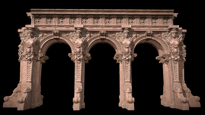 Red Sandstone Heidleberg Pieces 3D Model
