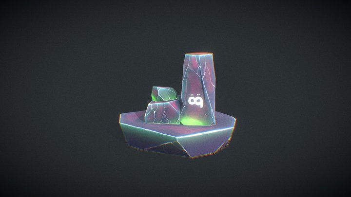 Stylized Hand painted Rocks 3D Model