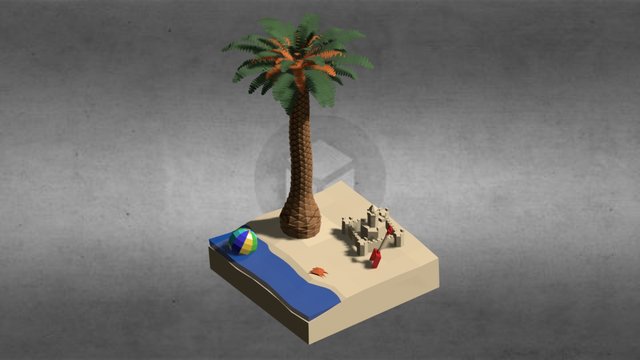 Palm tree Low Poly 3D Model