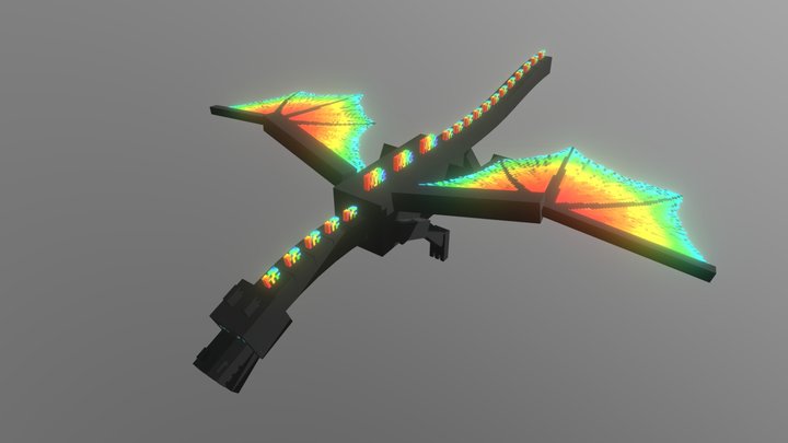 Black Minecraft dragon 3D Model