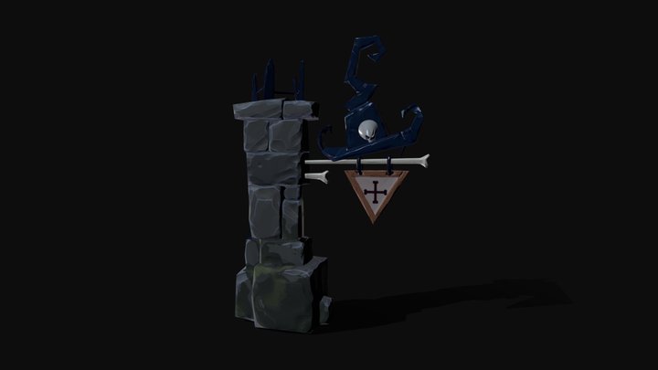Witch Banner 3D Model