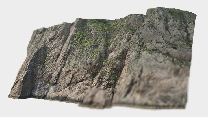 Rocky coast of the Sea of Japan N2. Fragment 3D Model