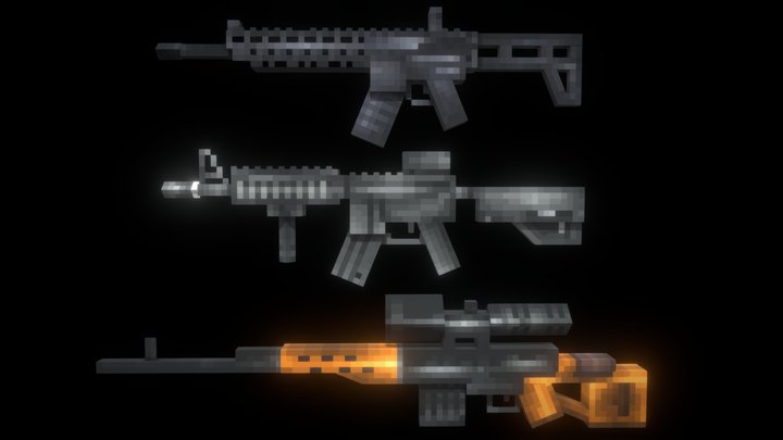 Gun - Minecraft 3D Model