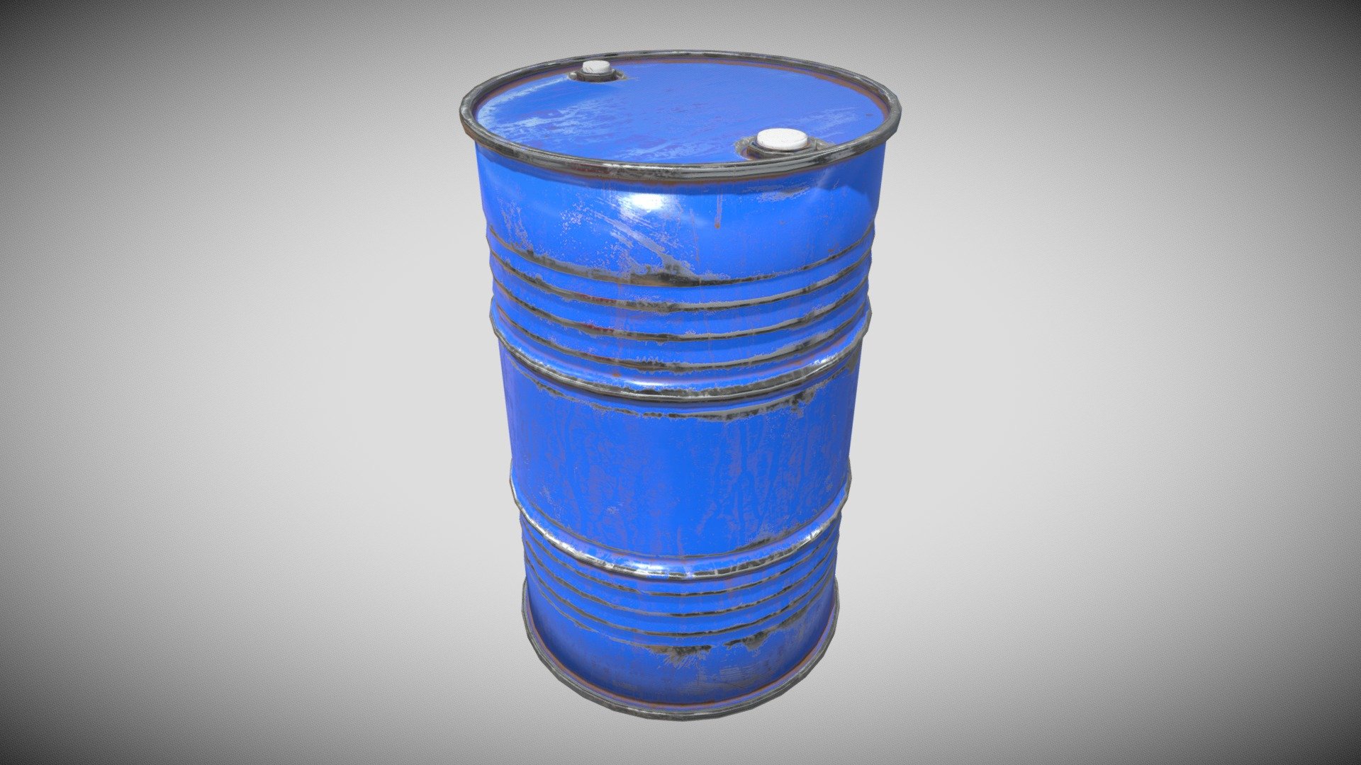dirty steel blue barrel Download Free 3D model by atefeh