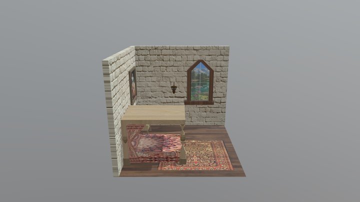 habitación Juana de arco 3D Model