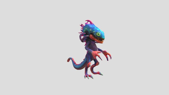 A stylized alien creature 3D Model