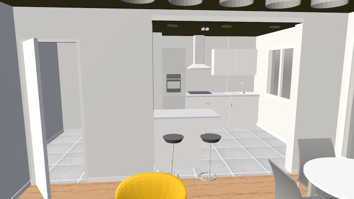 Plan de la cuisine ouverte 3D Model