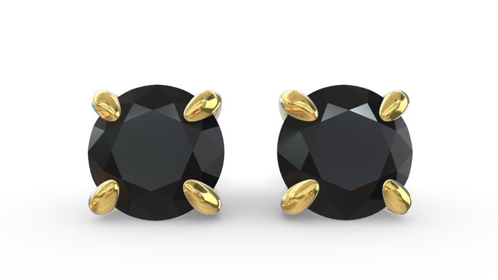 Black Diamond Earing 3D Model