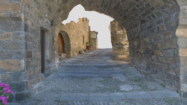 medieval village stone archway 3D Model