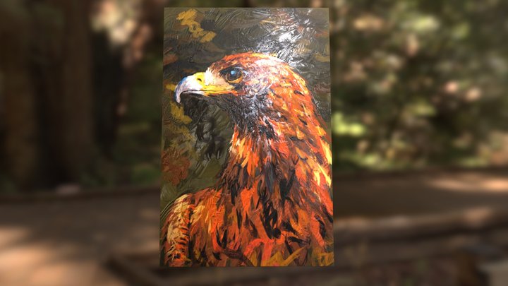 Eagle oil painting by Markus Franz 3D Model