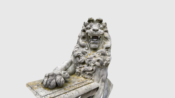 Stone lion at Frederiksborg Castle 3D Model