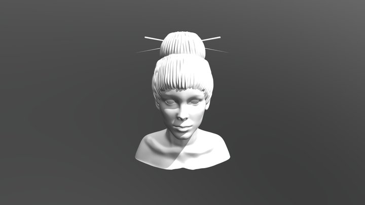 Girl head 3D Model