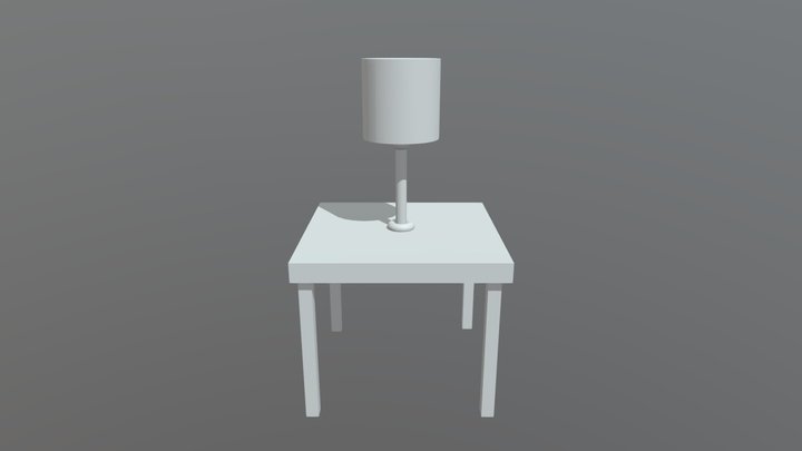 Table And Lamp 3D Model