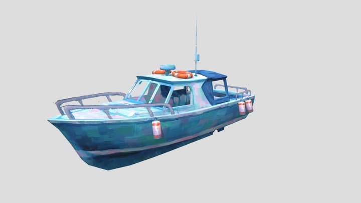 Hand painted boat 3D Model