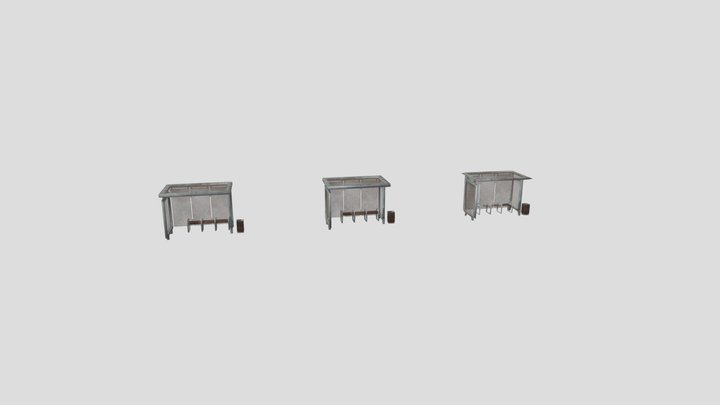 Bus stop [with LODs] 3D Model