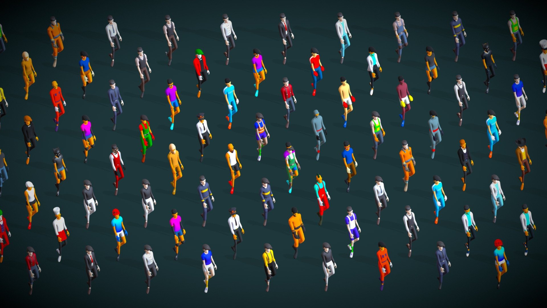 Low Poly Autumn People Pack - 80 Animated - Buy Royalty Free 3D model ...