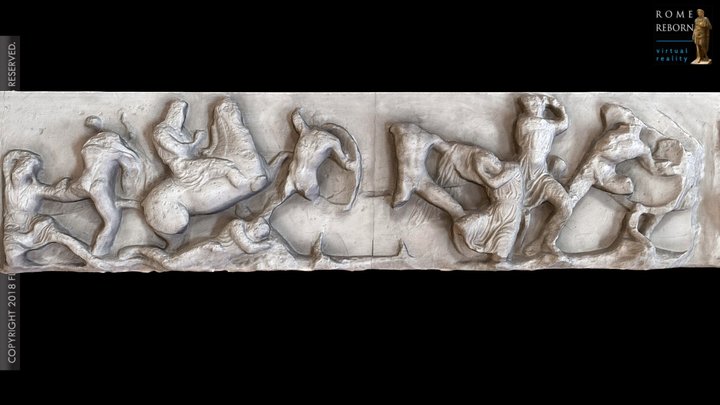 3D rendering of South Frieze, Temple of Athena Nike